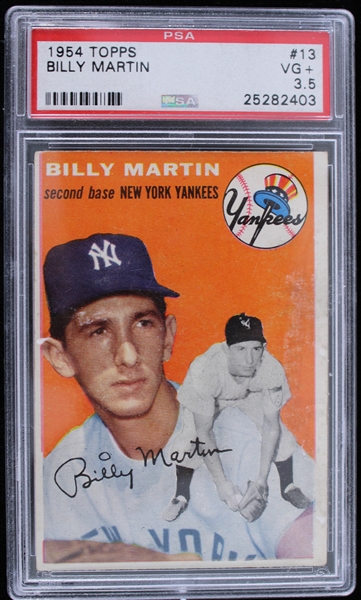 1954 Billy Martin New York Yankees Topps Trading Card #13 (PSA Slabbed VG+ 3.5)