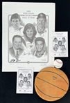 1970s-90s Autograph Collection - Lot of 5 w/ Ted Williams Signed Baseball, 1972 Bucks Multi Signed 12" Basketball Display & 1995 Wisconsin Sports Hall of Fame Lithograph (JSA) 