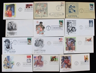 1970s-1980s Lou Gehring New York Yankees Richard Nixon Jimmy Carter and More First Day of Issue Stamps and Envelopes (Lot of 12)