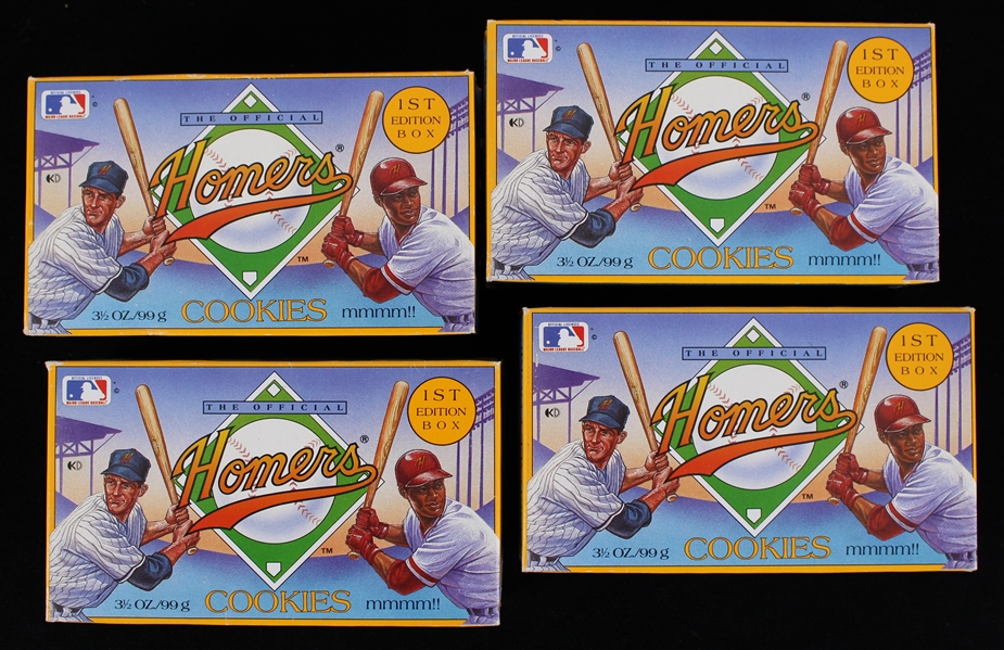 1989 Homers 1st Edition Baseball Cookies - Lot of 4 Unopened Boxes