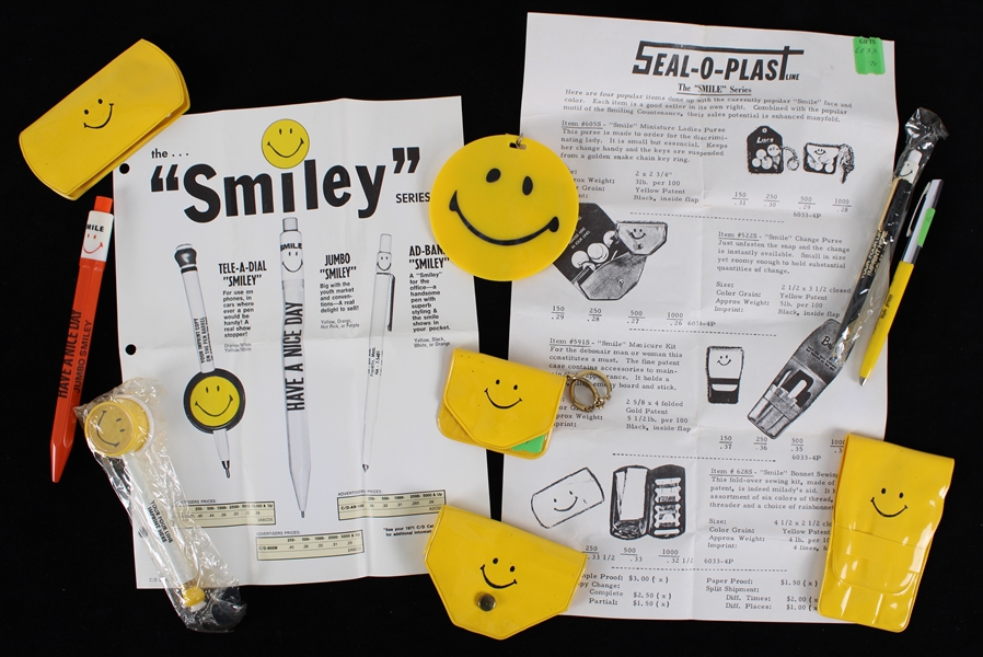 1971 Seal-O-Plast The Smiley Series Product & Advertisement Array - Lot of 11 