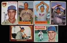 1956-56 Chicago Cubs Baseball Trading Cards - Lot of 6 w/ Johnny Klippstein, Warren Hacker, Hank Sauer, Dee Fondy & More