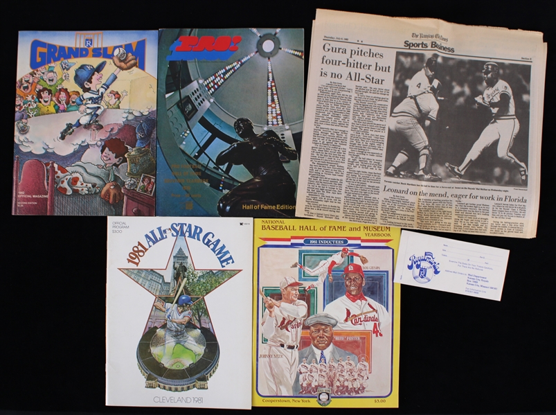 1970s-80s Baseball Football Publication Collection - Lot of 5 w/ Cleveland All Star Game Program, Hall of Fame Programs & More