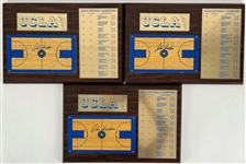 1964-75 John Wooden UCLA Bruins Signed 12" x 18" NCAA National Champions Plaques - Lot of 3 (JSA)