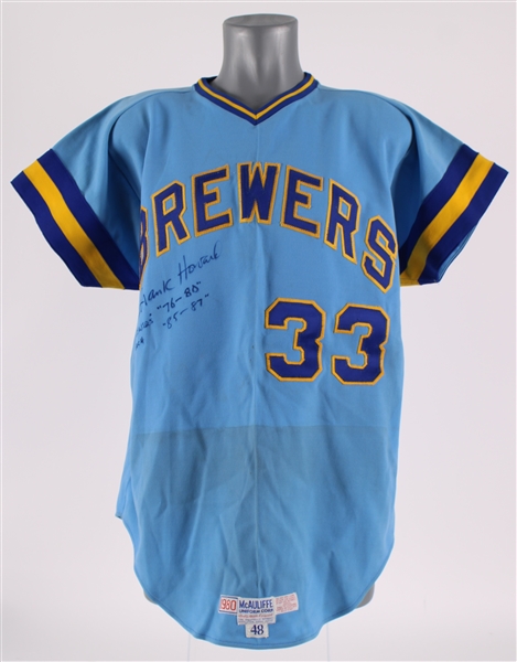 1980 Frank Howard Milwaukee Brewers Signed Professional Model Road Jersey (MEARS LOA/JSA)