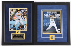 2021-23 Corbin Burnes Sal Frelick Milwaukee Brewers Signed Framed Photo Displays - Lot of 2 (*JSA*/Waukesha Sports Cards)