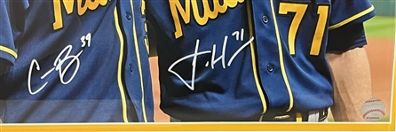 2020's Milwaukee Brewers Signed Framed & Matted Photo Collection - Lot of 5 w/ Corbin Burnes, Josh Hader, Willy Adames & Rowdy Tellez (*JSA*/Waukesha Sports Cards)