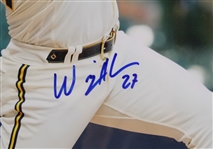 2022 Willy Adames Milwaukee Brewers Signed 22 x 29 Framed Photo Display *JSA*