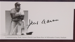 1993 Hank Aaron Milwaukee Braves / Brewers Signed 25 x 30 Framed Lithograph (JSA) 45/1,250