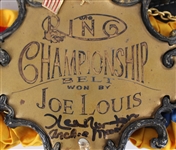 1970s Authentic Joe Louis Ring Magazine Title Belt (MEARS LOA) signed by former Heavyweight Champions Ken Norton and Archie Moore *Full JSA Letter*