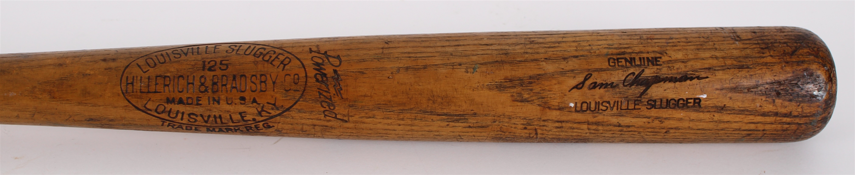 1938-41 Sam Chapman Philadelphia Athletics H&B Louisville Slugger Professional Model Game Used Bat (MEARS A7) 