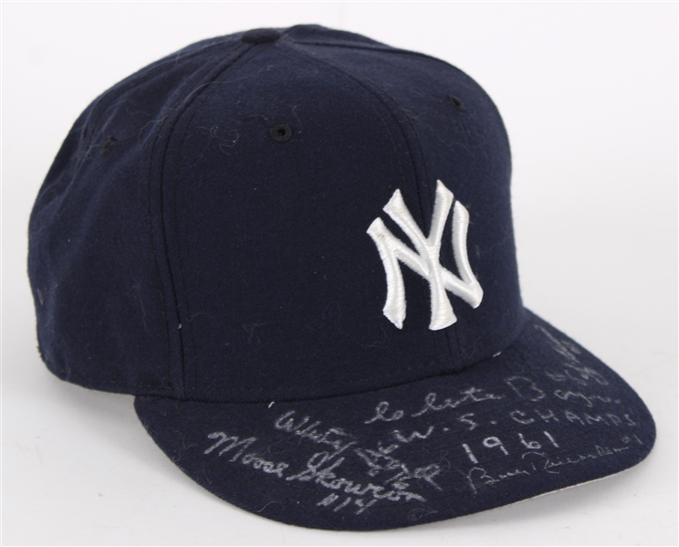 1961 New York Yankees World Series Champions Multi Signed Cap w/ 5 Signatures Including Yogi Berra, Whitey Ford, Clete Boyer & More (JSA)