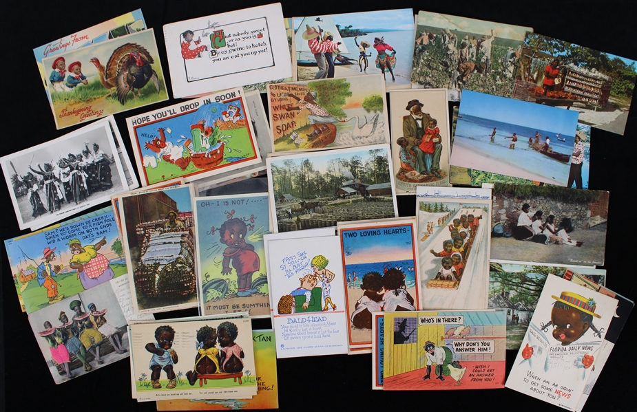 1920s-60s Black Americana Postcard Collection - Lot of 250+