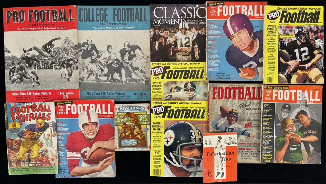 1920s-90s Football Publication Collection - Lot of 20 w/ Illustrated Football Annuals, Street & Smith Yearbooks, and More