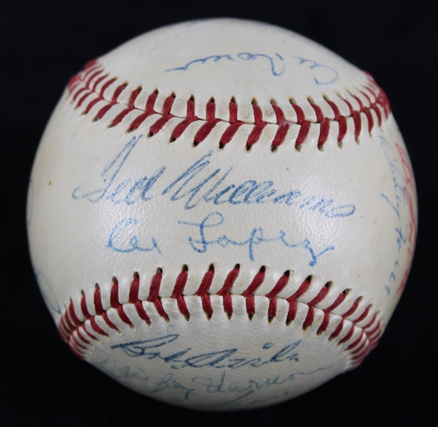 1955 American League All Stars Team Signed ONL Giles Baseball w/ 24 Signatures Including Ted Williams, Mickey Mantle, Yogi Berra & More (JSA)