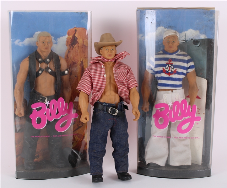 1997 Billy The Worlds First Out & Proud Gay Doll - Lot of 3 w/ 2 Original Boxes