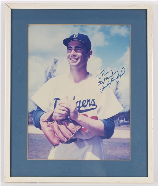 1955-1966 Sandy Koufax Brooklyn Dodgers Signed 15x18 Framed Photo (JSA) 