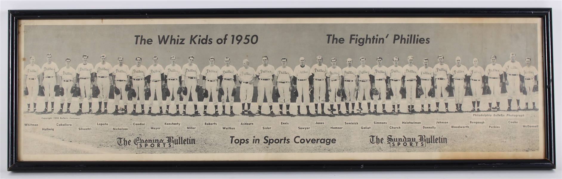 1950 Fightin Phillies Whiz Kids 11x37 Framed Photo 
