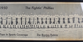 1950 Fightin' Phillies Whiz Kids 11x37 Framed Photo 