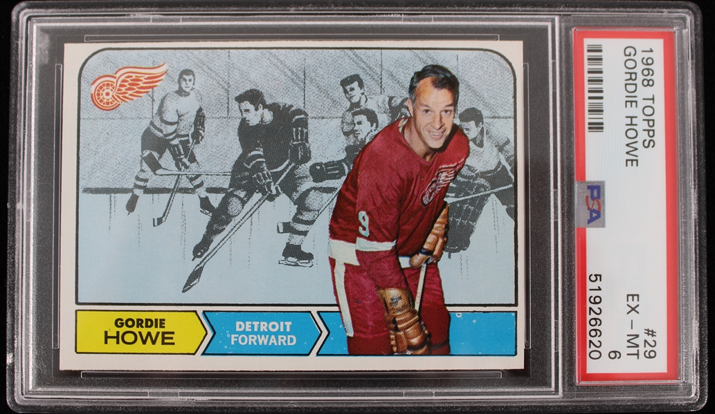 1968 Gordie Howe Detroit Redwings #29 Topps Card (PSA Slabbed EX-MT 6)