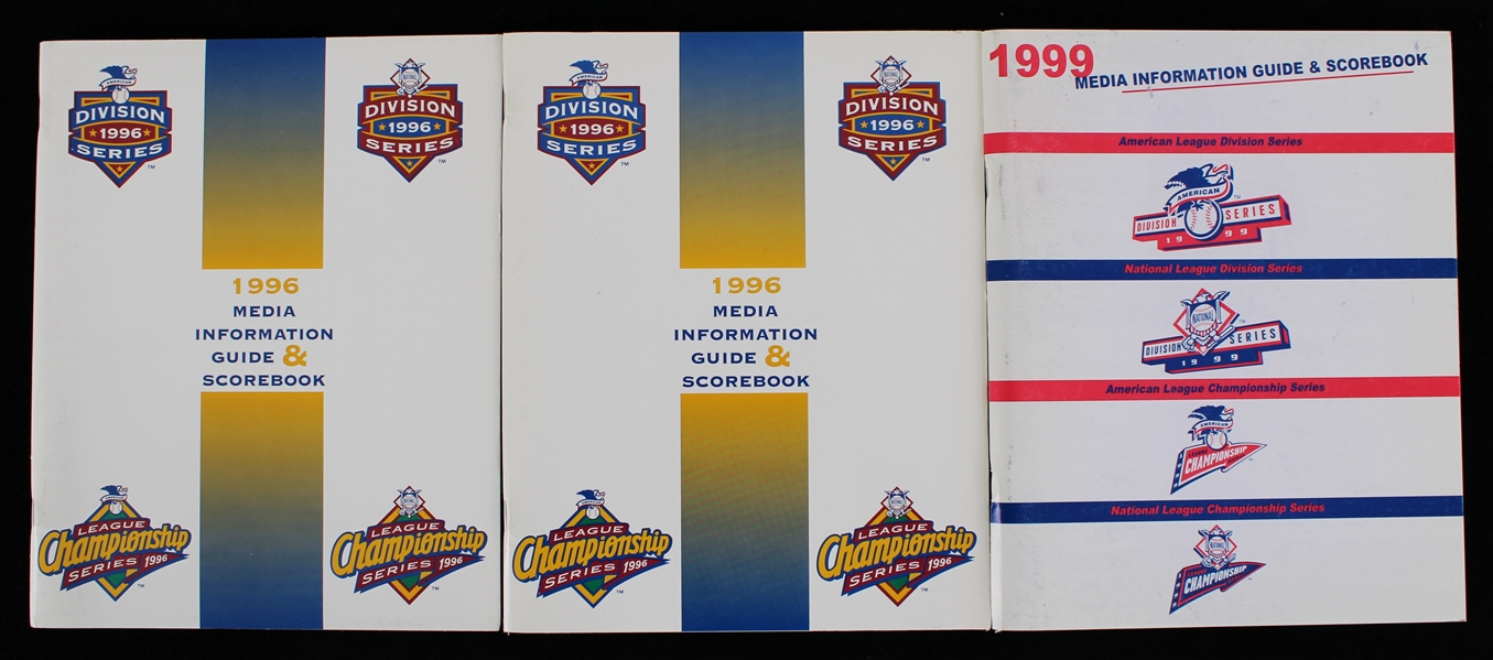 1996-1999 MLB Playoff Media Guides (Lot of 3)