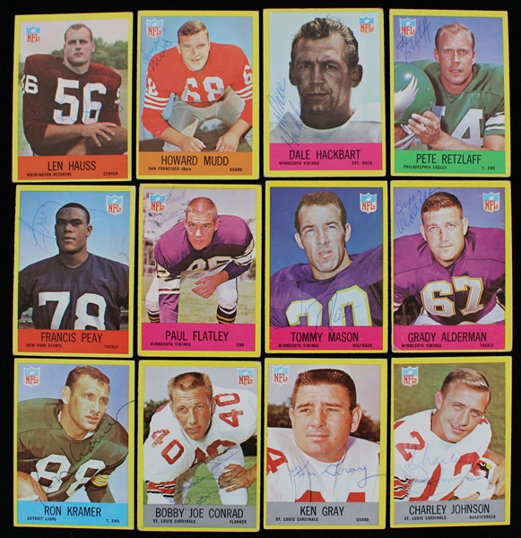 1967 Player Signed Philadelphia Football Trading Cards - Lot of 12 (JSA)