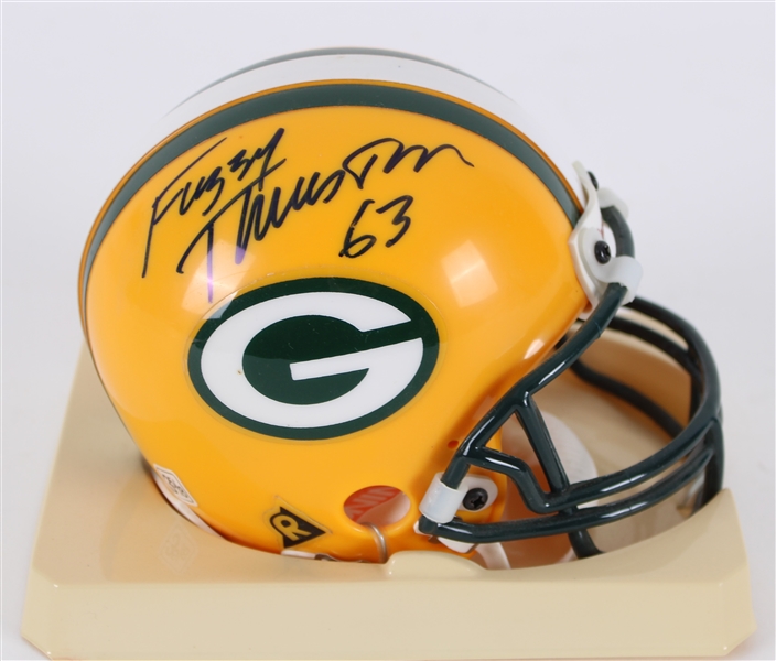 2000s Fuzzy Thurston Green Bay Packers Signed Mini Helmet (JSA)