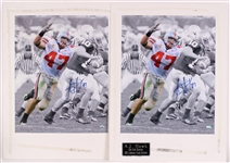 2005 AJ Hawk Ohio State Buckeyes Signed 20 x 27 Matted Photo Displays - Lot of 2 (Player Hologram)