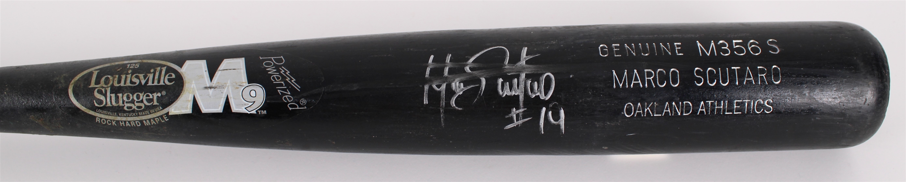 2005-07 Marco Scutaro Oakland Athletics Signed Louisville Slugger Professional Model Game Used Bat (MEARS LOA) **Talkin Baseball COA / 400**