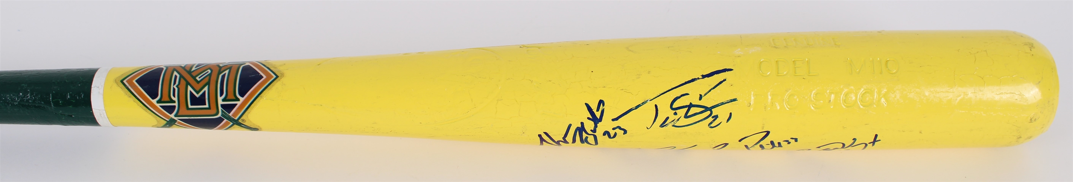 2018 Milwaukee Brewers Multi Signed Louisville Slugger Painted Bat w/ 7 Signatures Including Stephen Vogt, Brett Phillips, Keston Hiura & More **SF Jacobson COA / 400**