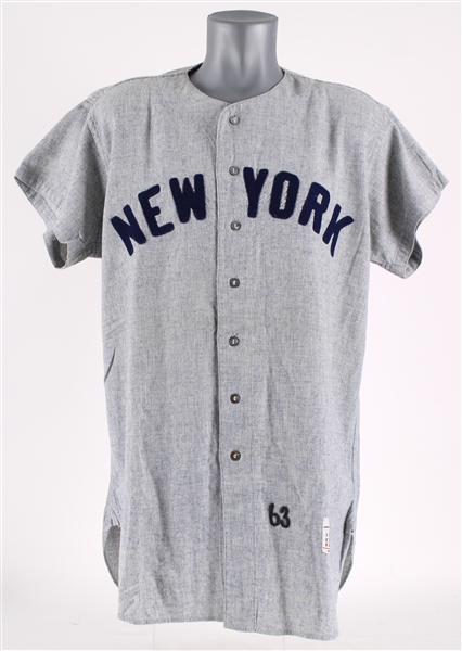 1963 New York Yankees Organizational Road Jersey (MEARS LOA) + Hector Lopez Signed 8" x 10" Photo *JSA*