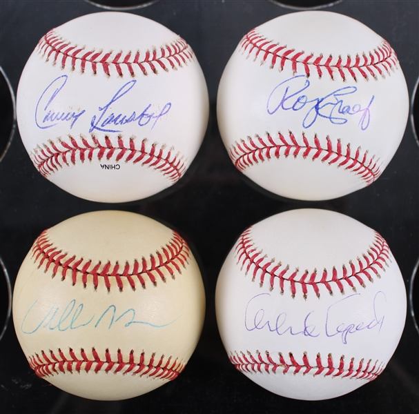 1990s-2000s Giants / Athletics Signed Baseballs - Lot of 4 w/ Willie McCovey, Orlando Cepeda, Roger Craig & Carney Lansford (JSA) **333**