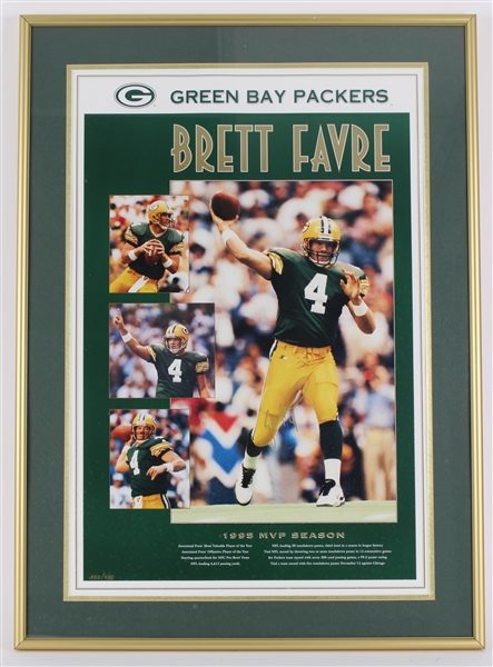 1995 Brett Favre GB Packers LE 550/950 Signed 24x34 Framed Print (JSA)