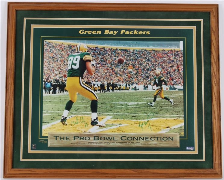 1995 Brett Favre & Mark Chmura LE 278/950 Signed 28x34 Framed Pro Bowl Connect Photo (JSA)