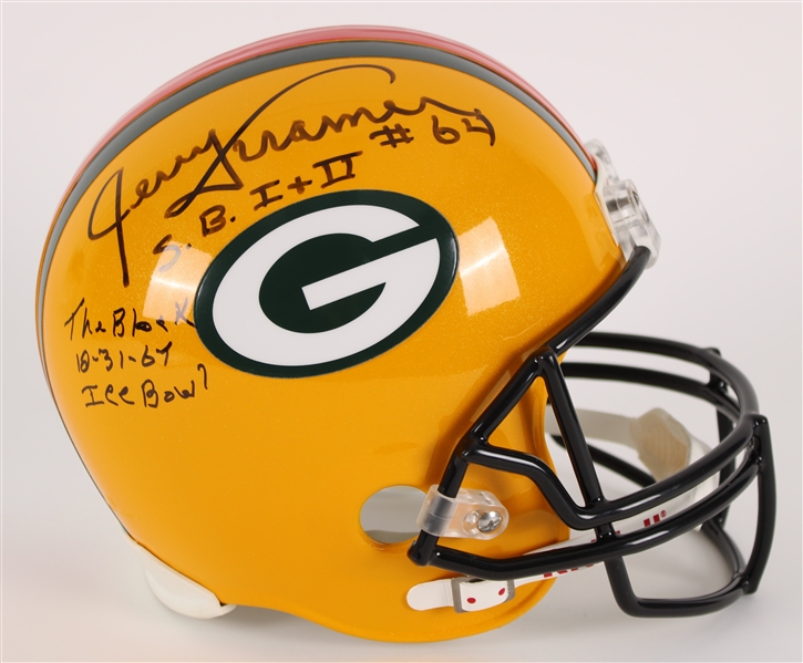 2018 Jerry Kramer Green Bay Packers / Pro Football Hall of Fame Dual Signed Full Size Display Helmet (JSA)