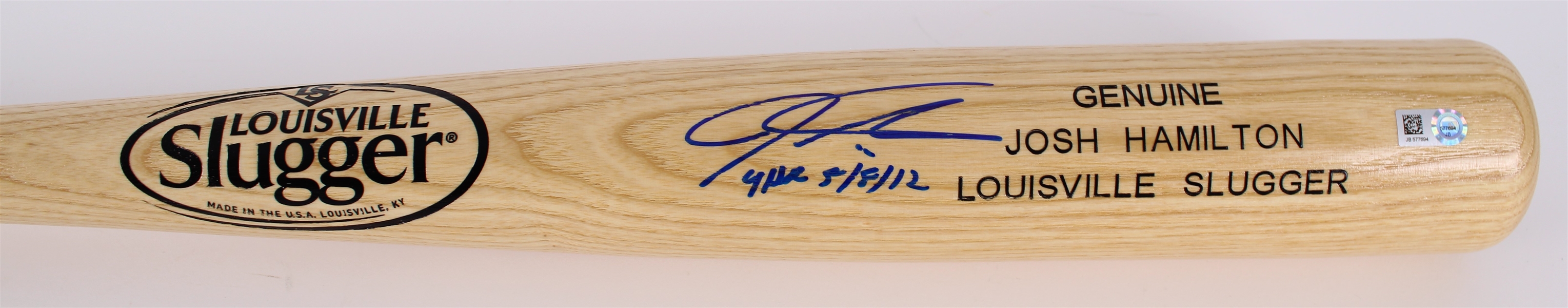 2016 Josh Hamilton Texas Rangers Signed Louisville Slugger Bat (JSA/MLB Hologram) **295**