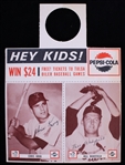 1963 Chris Krug Bill Wakefield Tulsa Oilers Hey Kids! Pepsi Cola Baseball Trading Card Premium