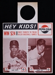 1963 Harry Watts Dennis Aust Tulsa Oilers Hey Kids! Pepsi Cola Baseball Trading Card Premium