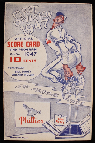 1947 Philadelphia Phillies Chicago Cubs Shibe Park Unscored Program