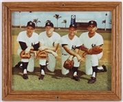 1963 New York Yankees Infield 9.5" x 11" Framed Spring Training Photo w/ Joe Pepitone, Bobby Richardson, Tony Kubek & Clete Boyer