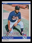 1984 Kirby Puckett Minnesota Twins Signed Fleer Update #U-93 Rookie Baseball Trading Card (JSA)