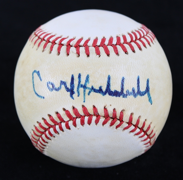 1984-86 Carl Hubbell New York Giants Signed ONL Feeney Baseball **JSA / 278**