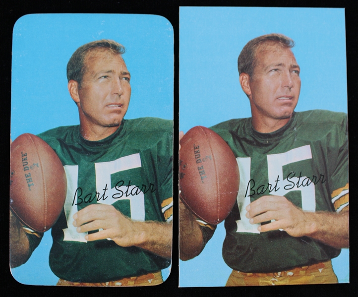 1970 Bart Starr Green Bay Packers 3x5 Topps Trading Card #3 and Photo (Lot of 2)