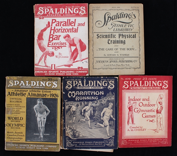 1898-1926 Spaldings Marathon Running Gymnastics and Athletic Paperback Almanacs (Lot of 5)