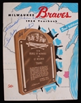 1954 Warren Spahn Billy Burton Del Crandall and Gene Conley Milwaukee Braves Signed Yearbook (JSA)