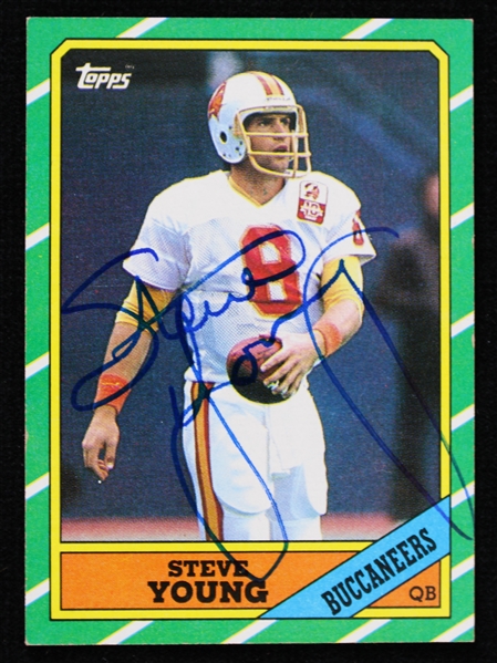 1986 Steve Young Tampa Bay Buccaneers Signed Topps Trading Card #374 (JSA)