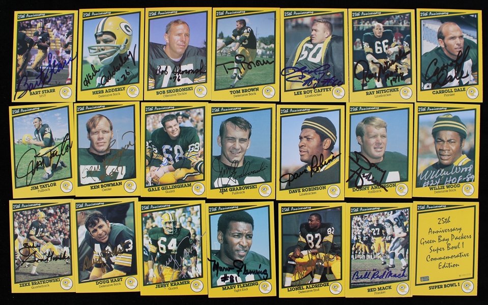 1990 Bart Starr Carroll Dale Ray Nitschke Jim Taylor and More Green Bay Packers Signed Trading Cards (JSA) (Lot of 42)