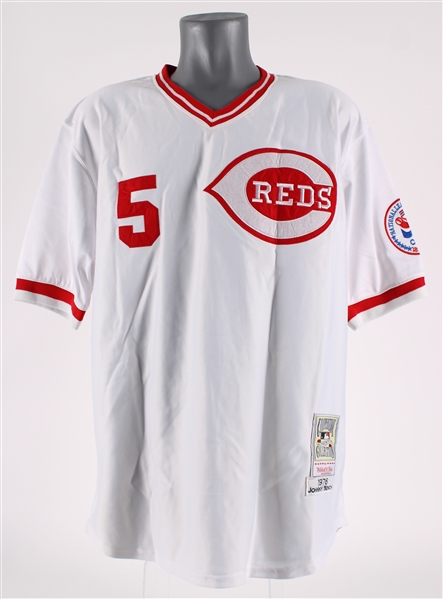 1976 Johnny Bench Cincinnati Reds Autographed Mitchell and Ness Cooperstown Collection Jersey (Tristar) (393)