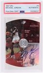 1997 Michael Jordan Chicago Bulls Signed Upper Deck SPx #6 Basketball Trading Card (PSA Slabbed Authentic)