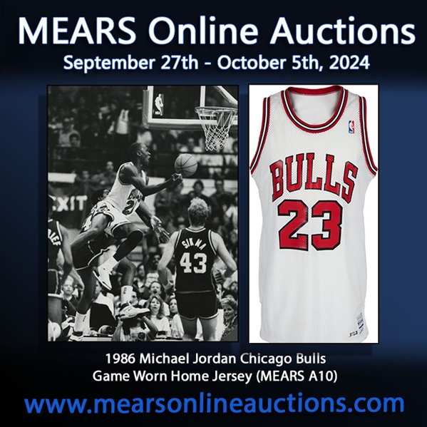 1986-1987 Michael Jordan Chicago Bulls Autographed Game Worn Jersey (MEARS A10, Heritage Auctions LOA) "Worn 1st Scoring Title (31.7 pts) Season"